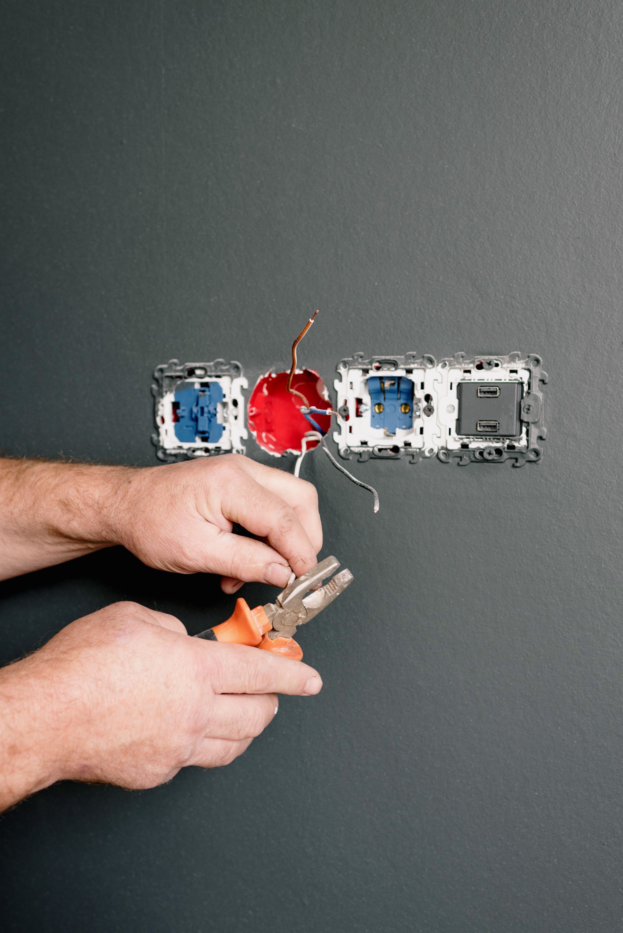Electrical maintenance work on circuit breaker panel